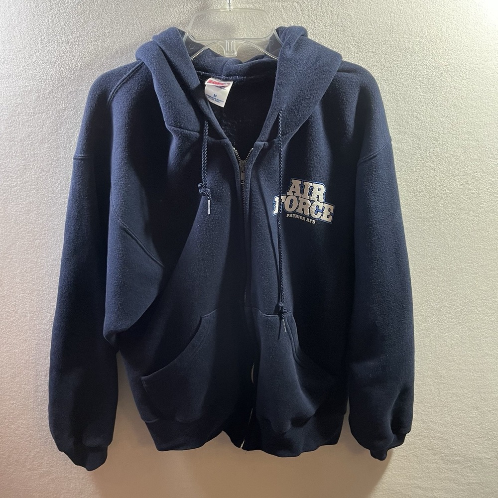 Soffe U.S Air Force Patrick Air Force Base Jacket Blue Hoodie Full Zip M Vintage